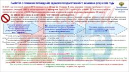 Памятка о правилах проведения ЕГЭ в 2025 году